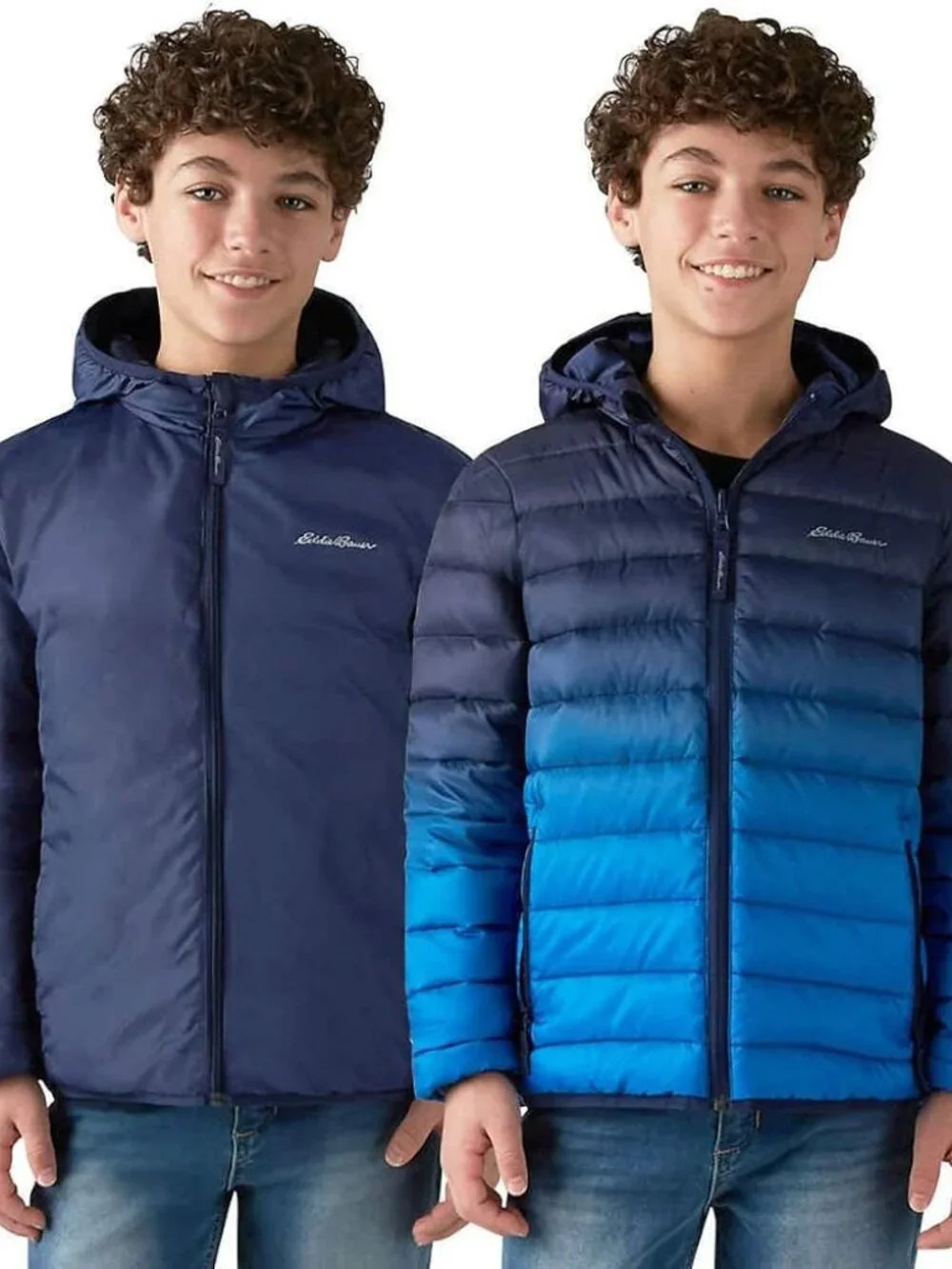 GENUINE Eddie Bauer Kids Boys Youth Reversible Deer Harbor Jacket